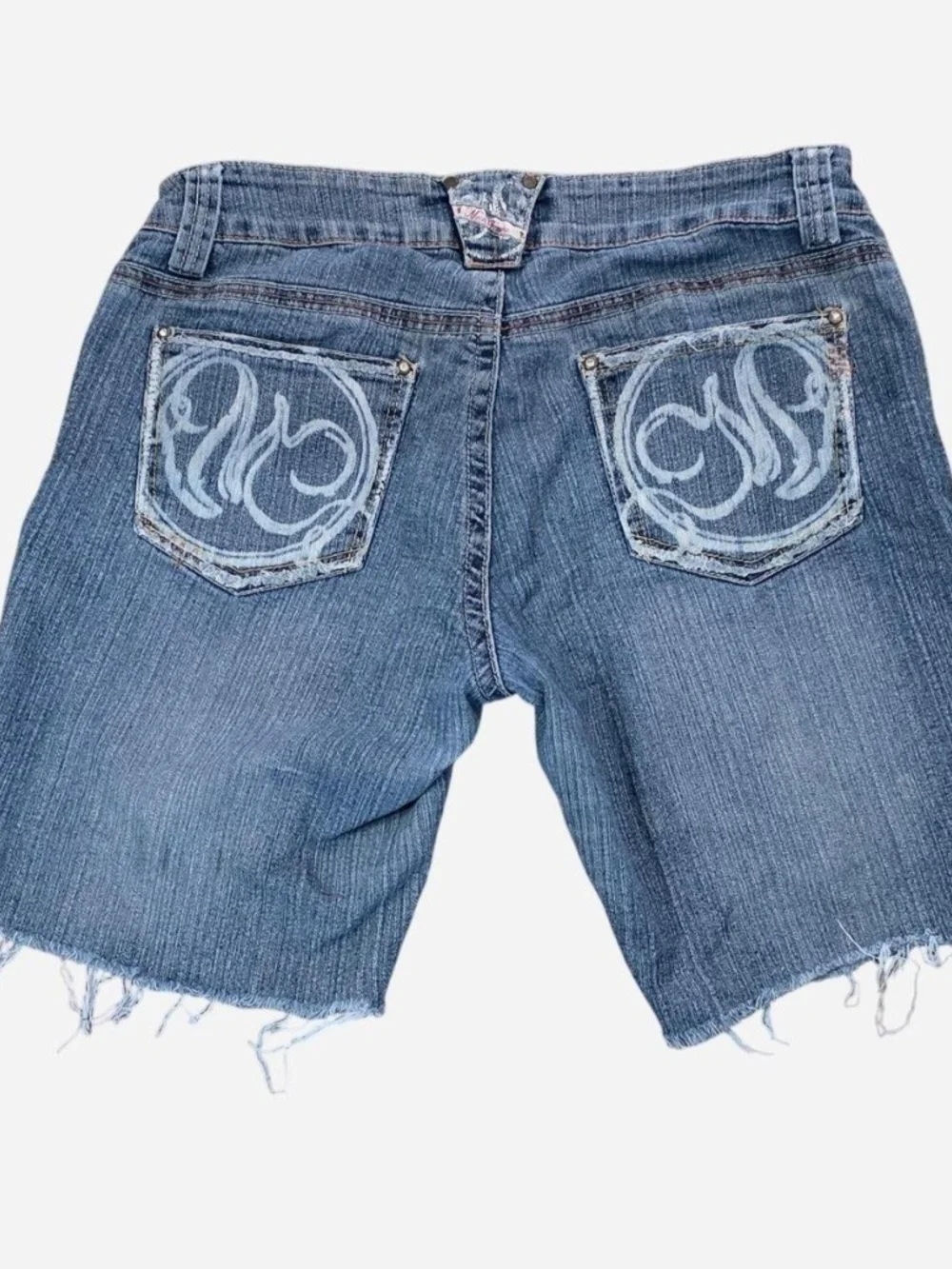Mecca Denim Shorts Mecca Femme Low Rise Distressed Bermuda Cut Off Shorts Medium